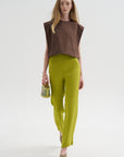 Viscose Plisse Corbit Pant - Short, Pea Pod