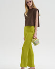 Viscose Plisse Corbit Pant - Short, Pea Pod