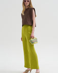 Viscose Plisse Corbit Pant - Short, Pea Pod