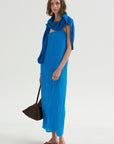 PRE-ORDER • The Crinkle Slip Dress, Bright Blue