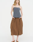 Nylon Lantern Skirt, Caramel Latte