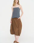 Nylon Lantern Skirt, Caramel Latte