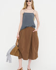 Nylon Lantern Skirt, Caramel Latte