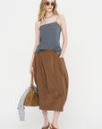 Nylon Lantern Skirt, Caramel Latte