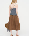 Nylon Lantern Skirt, Caramel Latte