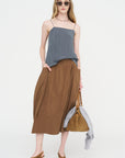 Nylon Lantern Skirt, Caramel Latte