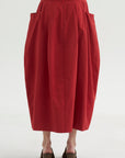 PRE-ORDER • Nylon Lantern Skirt, Red