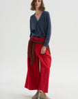 PRE-ORDER • Skinlike Mercerized Wool V-Neck Shrunken Cardigan, Blue Fog