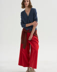 PRE-ORDER • Skinlike Mercerized Wool V-Neck Shrunken Cardigan, Blue Fog
