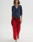 PRE-ORDER • Skinlike Mercerized Wool V-Neck Shrunken Cardigan, Blue Fog