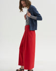 PRE-ORDER • Bio Twill Triple Pleat Cropped Pant, Red