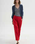 PRE-ORDER • Bio Twill Triple Pleat Cropped Pant, Red