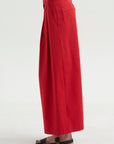 PRE-ORDER • Bio Twill Triple Pleat Cropped Pant, Red