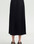 PRE-ORDER • Tropical Wool Pleating Sunray Skirt, Navy