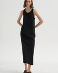 PRE-ORDER • Compact Ultra Stretch Knit Sleeveless Dress, Black