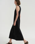PRE-ORDER • Compact Ultra Stretch Knit Sleeveless Dress, Black