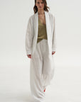 Crinkle Stripe Suiting Shawl Collar Jacket, Ivory Multi