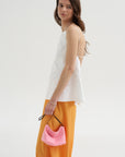 Eco Poplin Strappy Open Back Top, White