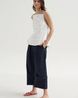 Menswear Crepon Stella Full Length Pant, Navy Multi