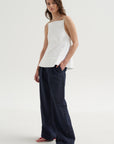Menswear Crepon Stella Full Length Pant, Navy Multi