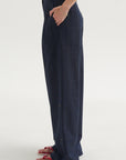 Menswear Crepon Stella Full Length Pant, Navy Multi