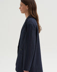 Menswear Crepon Liam Blazer, Navy Multi