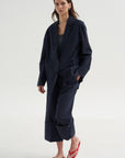 Menswear Crepon Liam Blazer, Navy Multi