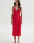 Summer Slip Wrap Dress, Faded Red