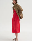 Summer Slip Wrap Dress, Faded Red