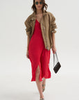 Summer Slip Wrap Dress, Faded Red