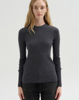 Feather Weight Ribbed Crewneck, Charcoal