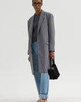 Menswear Tech Twill Tailored Coat, Grey Multi