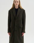 Wool Tailored Men's Midi Coat, Loden
