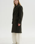 Wool Tailored Men's Midi Coat, Loden
