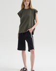 Light Weight Sweatshirting Sleeveless Easy Top