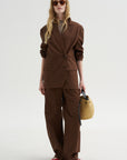 Garment Dyed Silky Cotton Winslow Pull On Pant, Brown