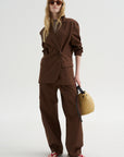 Garment Dyed Silky Cotton Winslow Pull On Pant, Brown