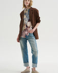 Garment Dyed Silky Cotton Liam Blazer, Brown