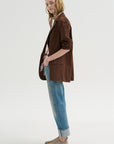 Garment Dyed Silky Cotton Liam Blazer, Brown