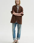 Garment Dyed Silky Cotton Liam Blazer, Brown