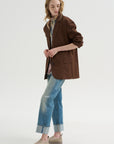 Garment Dyed Silky Cotton Liam Blazer, Brown