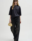 Pre-Order • Metallic Knit Easy T, Navy