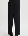 Pre-Order • Recycled Tropical Wool Double Slit Maxi Skirt, Black