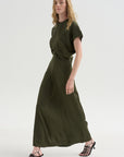 Slouch Waist Dress, Dark Green