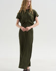 Slouch Waist Dress, Dark Green