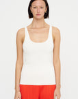 Compact Knit Tank, White