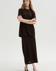 Long Knit Skirt, Fondante