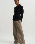 Raw Hem Cotton Jacket, Black