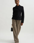 Raw Hem Cotton Jacket, Black
