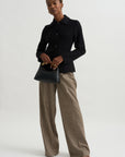 Raw Hem Cotton Jacket, Black